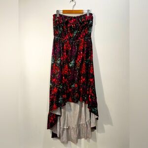 Floral Strapless Swim Cover-Up